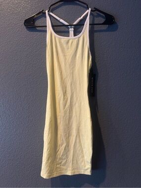 Yellow Ribbed Tank Dress white fox boutique tight fitted